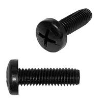 MPPMS6120NB M6-1.0 X 20 mm Pan Head, Phillips, Machine Screw, Coarse, Black Nylon